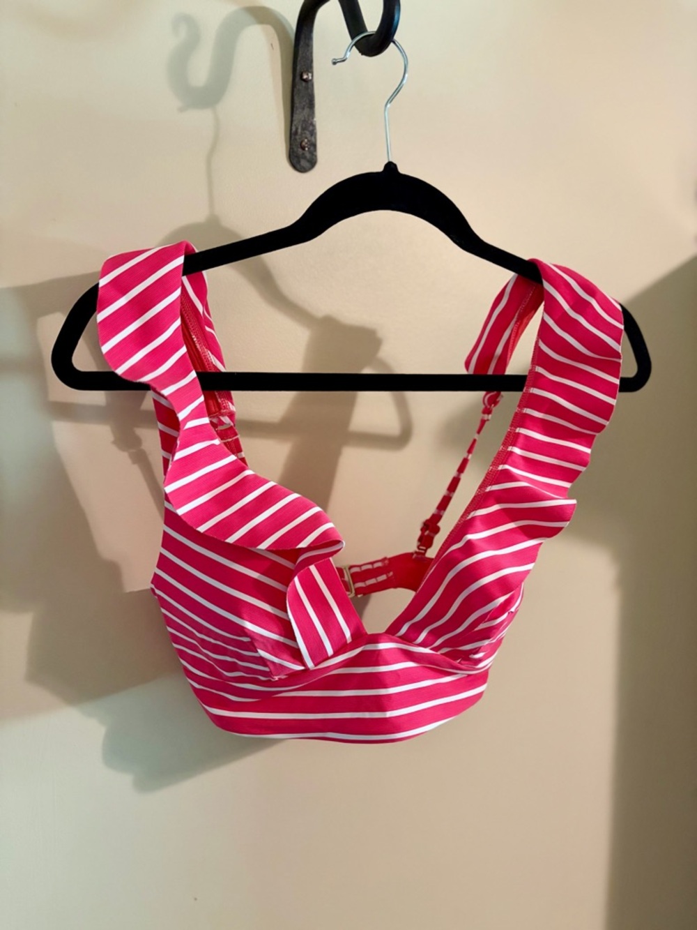 Sea Level Swim Pink and White Striped Ruffle Bikini Top & Bottoms